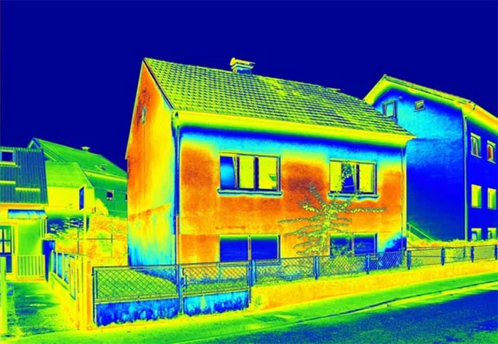 Infrared image of a house