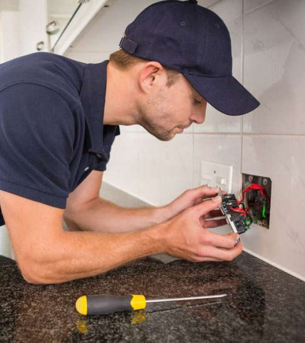 electrician working in home