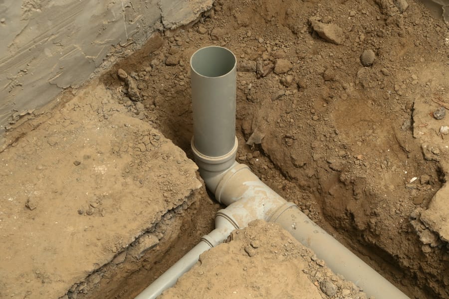 Process of installing PVC pipes sewage system